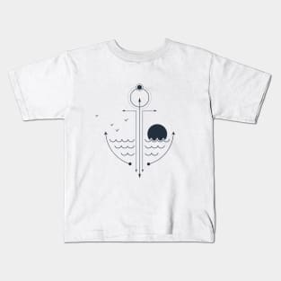 Sea. Sun. Anchor. Creative Double Exposure Kids T-Shirt